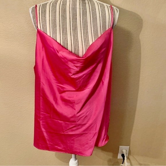 NWT Cami XXL The Drop Christy Cami Hot Pink Satin Adjustable Spaghetti Straps - Picture 2 of 16